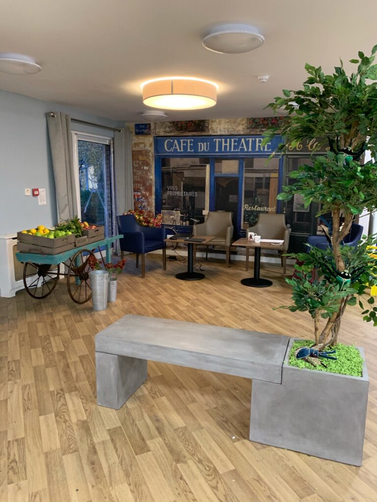 The Glen care home featuring its café and fruit stall for residents to relax